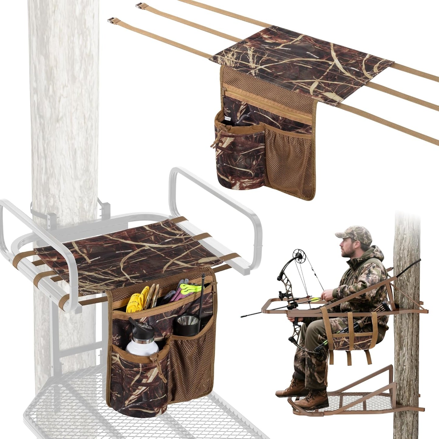 Universal Tree Stand Seat Replacement with 3 Pockets for Comfort