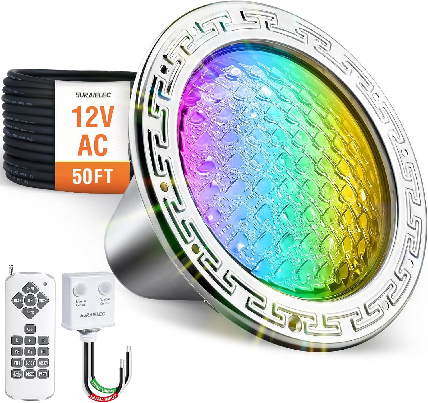 SURAIELEC 10in LED Pool Lights for Inground Pool with Remote