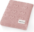 Heirloom Knit Heart Swaddling Blanket by Bleu La La