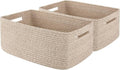 Storage Basket for Shelves - Woven Rope Closet Organizer 2-Pack