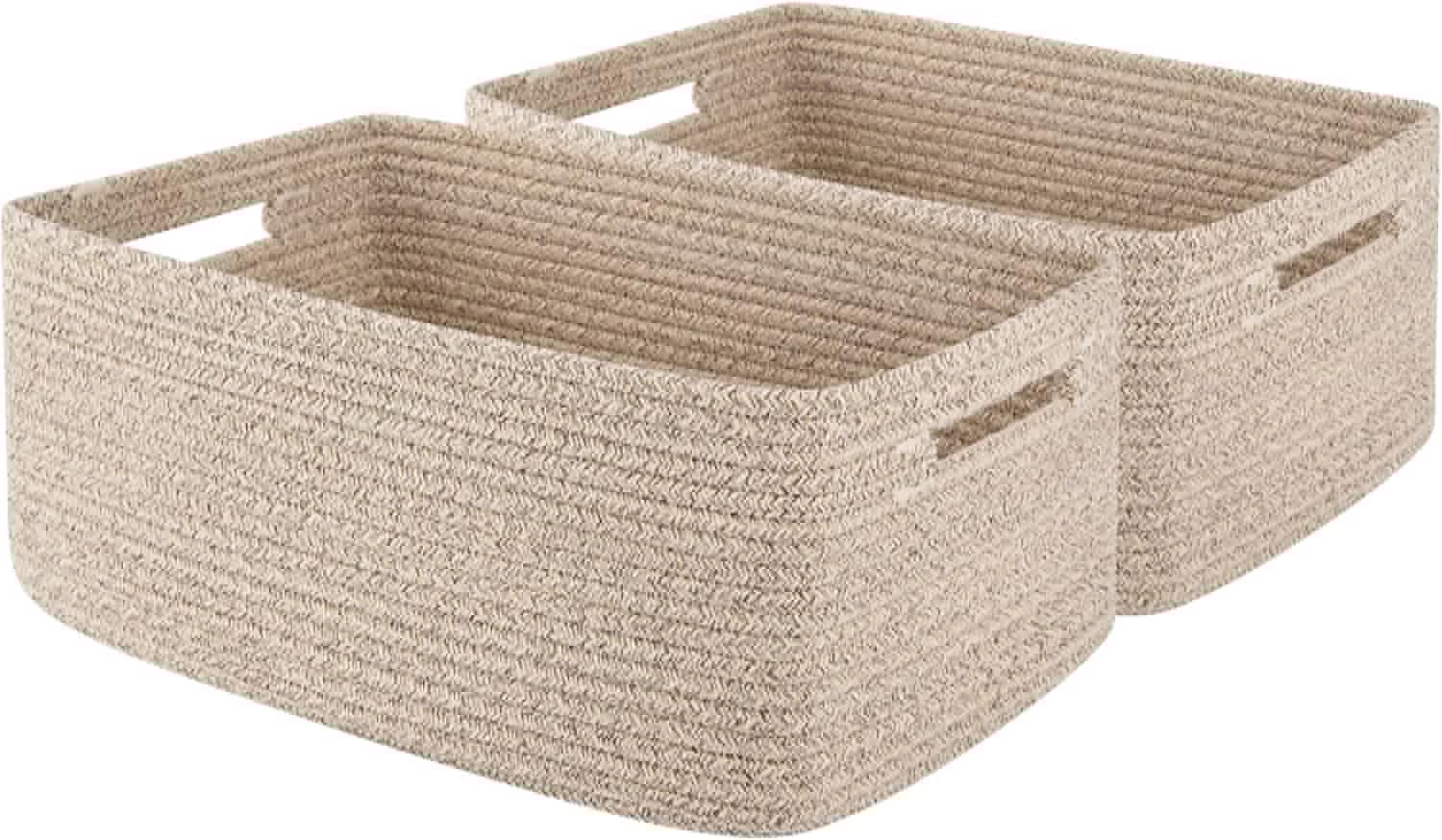 OIAHOMY Storage Basket for Shelves - Stylish Woven Bins