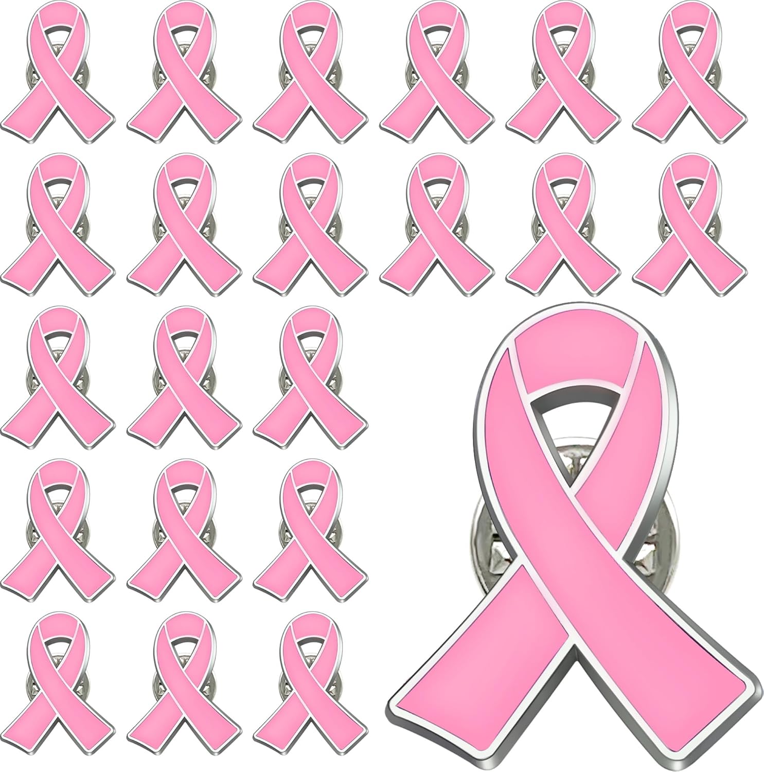 Pink Ribbon Pins for Breast Cancer Awareness - Enamel Lapel Pins