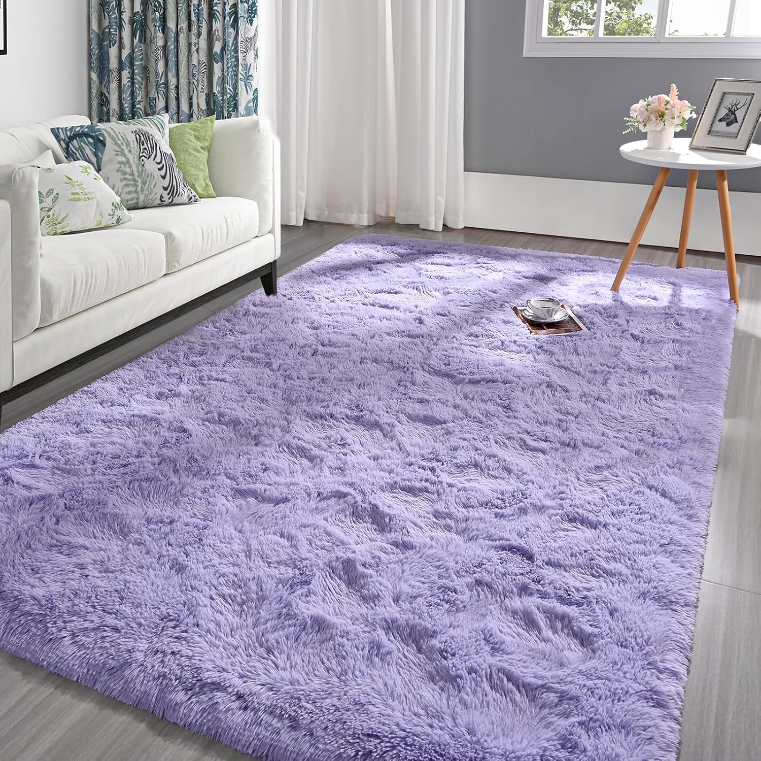 Pettop Fluffy Lavender Purple Rug for Bedroom and Living Room