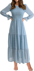 Wedding Guest Dresses For Women - Flowy Ruffle Hem Maxi Dress BTFBM
