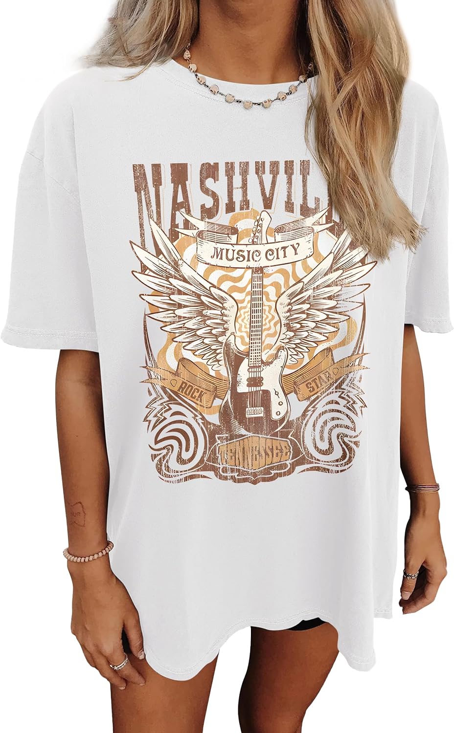 LUXVEER Women's Oversized Graphic Tee - Trendy Summer Style!