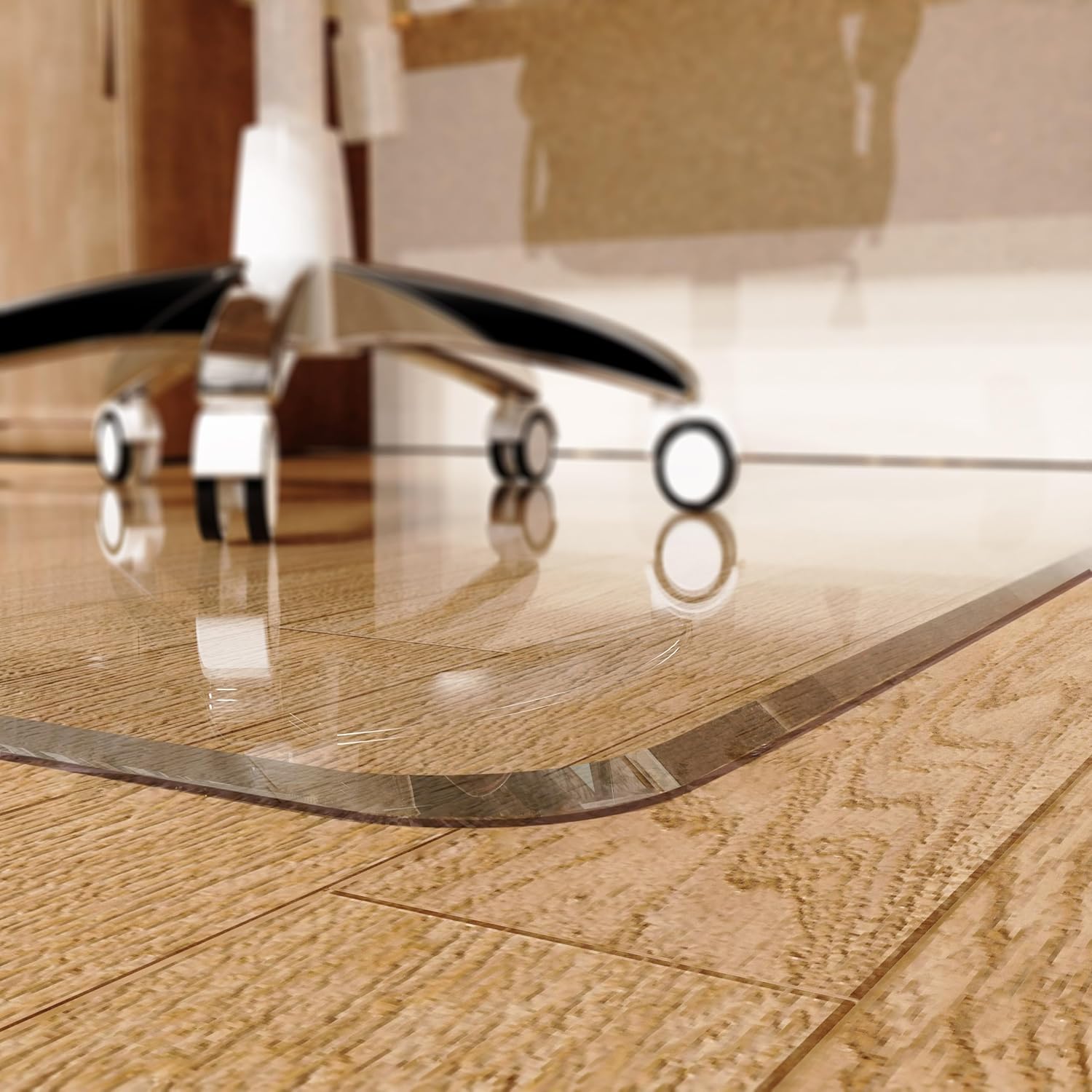 Smooth Glide Beveled Edge Chair Mat 36 x 48 - Heavy Duty & Non-Slip