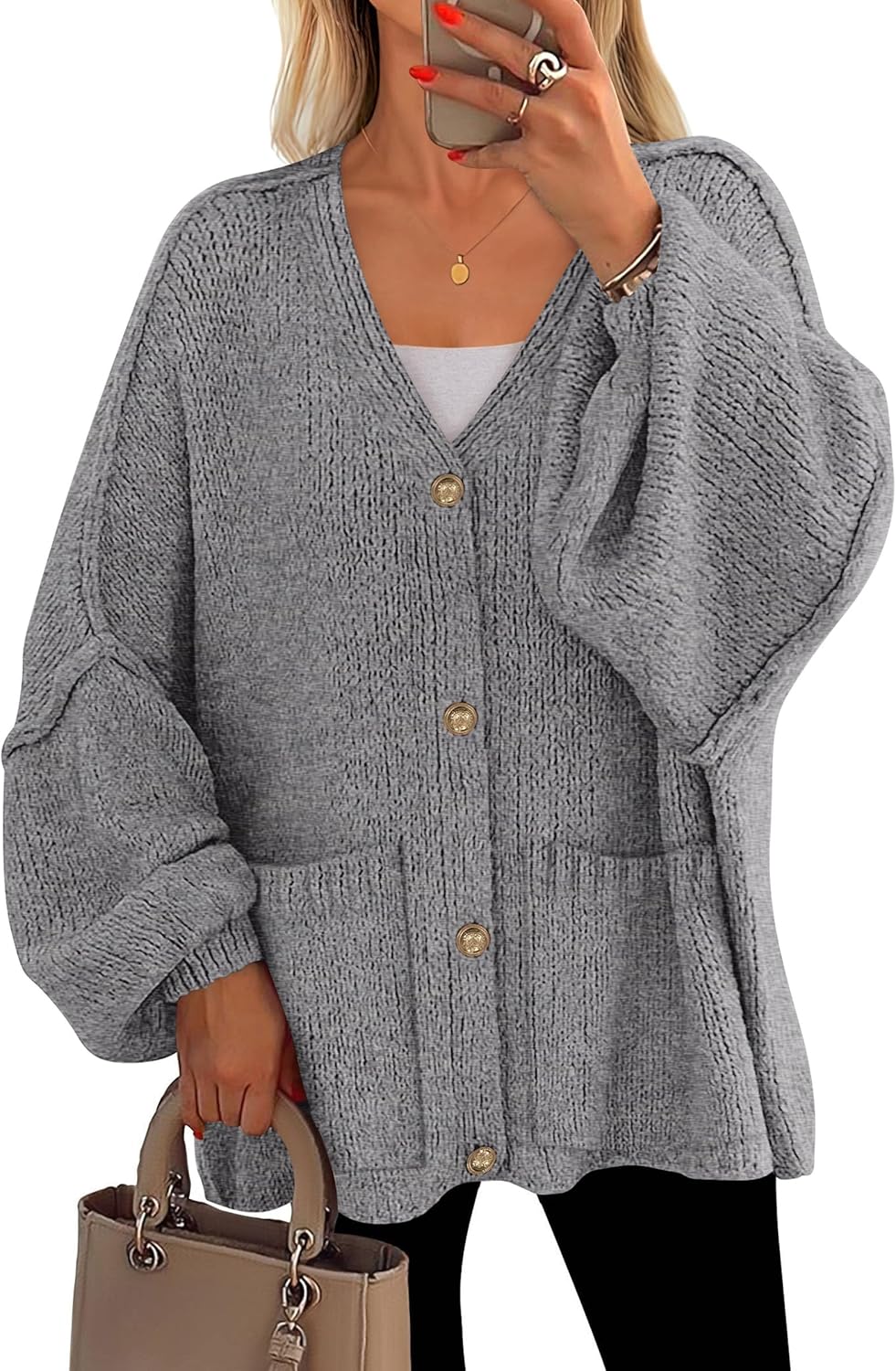 Fall Chunky Cardigan Sweaters for Women with Pockets