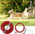 120FT Dog Runner for Yard with 10FT Tie Out Cable - Heavy Duty Trolley
