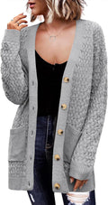 Zeagoo Womens Long Sleeve Chunky Cable Knit Cardigan - Cozy Office is