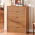 Fluted 5 Drawer Dresser 41in Tall - Navy Blue Farmhouse Chest