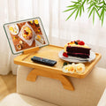 Couch Arm Tray Table Large Bamboo Sofa Armrest Tray - Space Saving