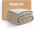 Gentlesoft Sherpa Fleece Blanket Twin Size - Fluffy Cable Jacquard