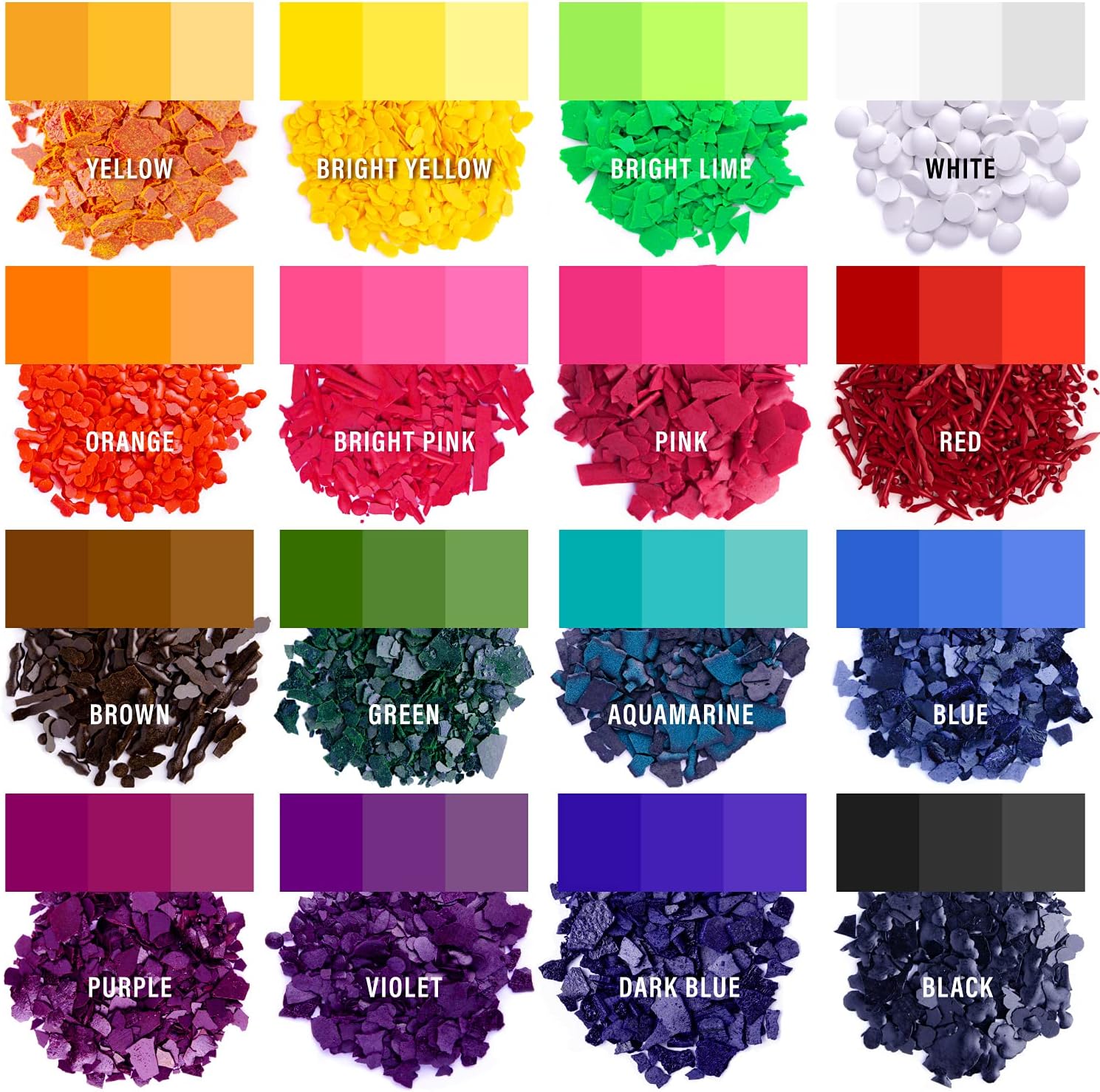 Soy Candle Dye Chips - 16 Vibrant Colors - Candle Making