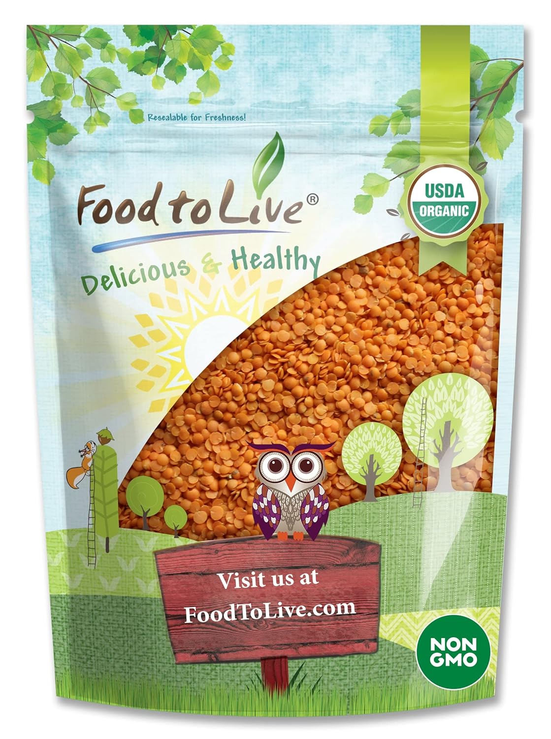 Organic Red Split Lentils for Healthy Cooking and Nutrition