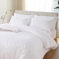 White Comforter Set Full Size Tufted Bedding - Lightweight Comfort