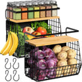 Magnetic Shelf for Refrigerator with Wood Lid - Large Magnetic Storage