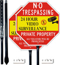 No Trespassing Sign Private Property 2 Pack - Durable 12 x 12 in