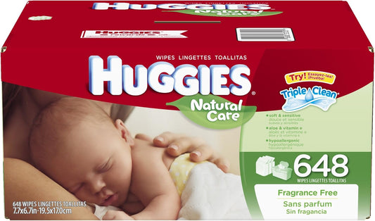 Huggies Natural Care Baby Wipes Refill, 648 Count