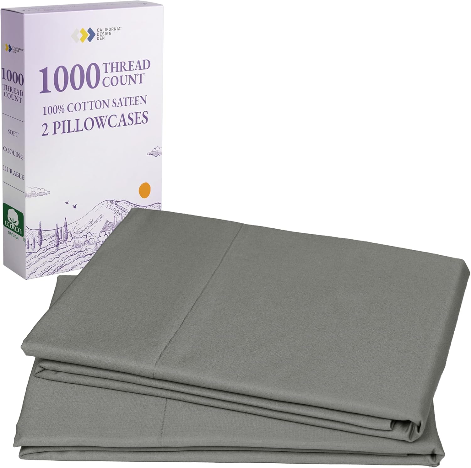 Luxury King Size Pillowcases Set of 2 - 1000 Thread Count Softness