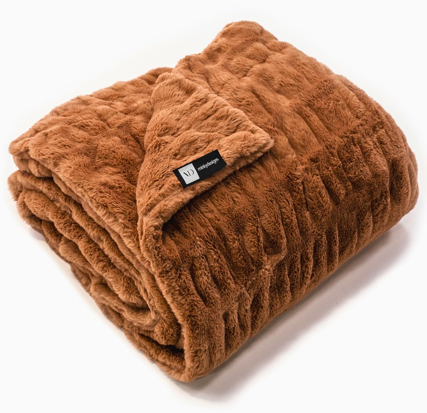 Copper Minky Blanket Ultra Soft Faux Fur Throw for Home Use