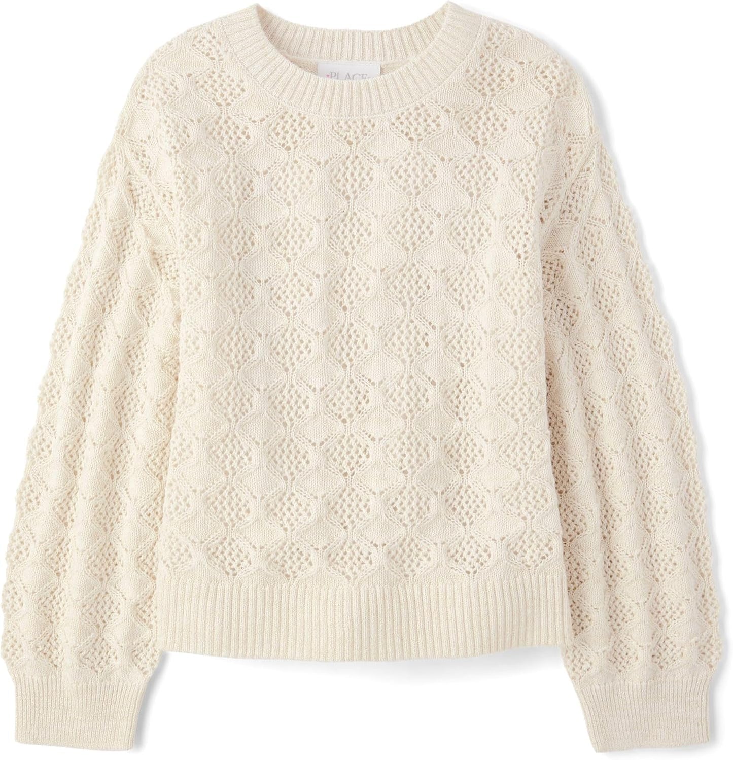 The Children's Place Girls' Long Sleeve Crew Neck Pullover Sweater