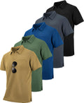 ZITY 5 Pack Polo Shirts for Men - Comfortable Breathable Everyday Wear