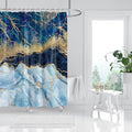 Blue Marble Shower Curtain Set - Luxury Waterproof Fabric