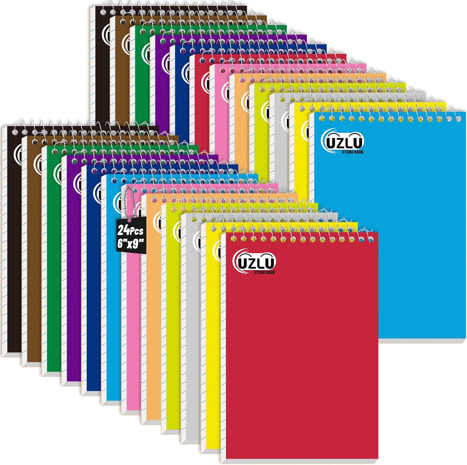 24 Pack Steno Pads 6 x 9 in Spiral Top Notebook for All Needs