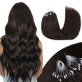 Microlink Hair Extensions Human Hair Dark Brown - Cold Fusion
