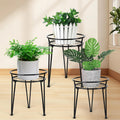 Metal Plant Stand Indoor Outdoor (3PCS) - Rustproof Black Stands