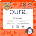 Size 3 Eco-Friendly Diapers (9-20 lbs) TCF - Soft Organic Cotton