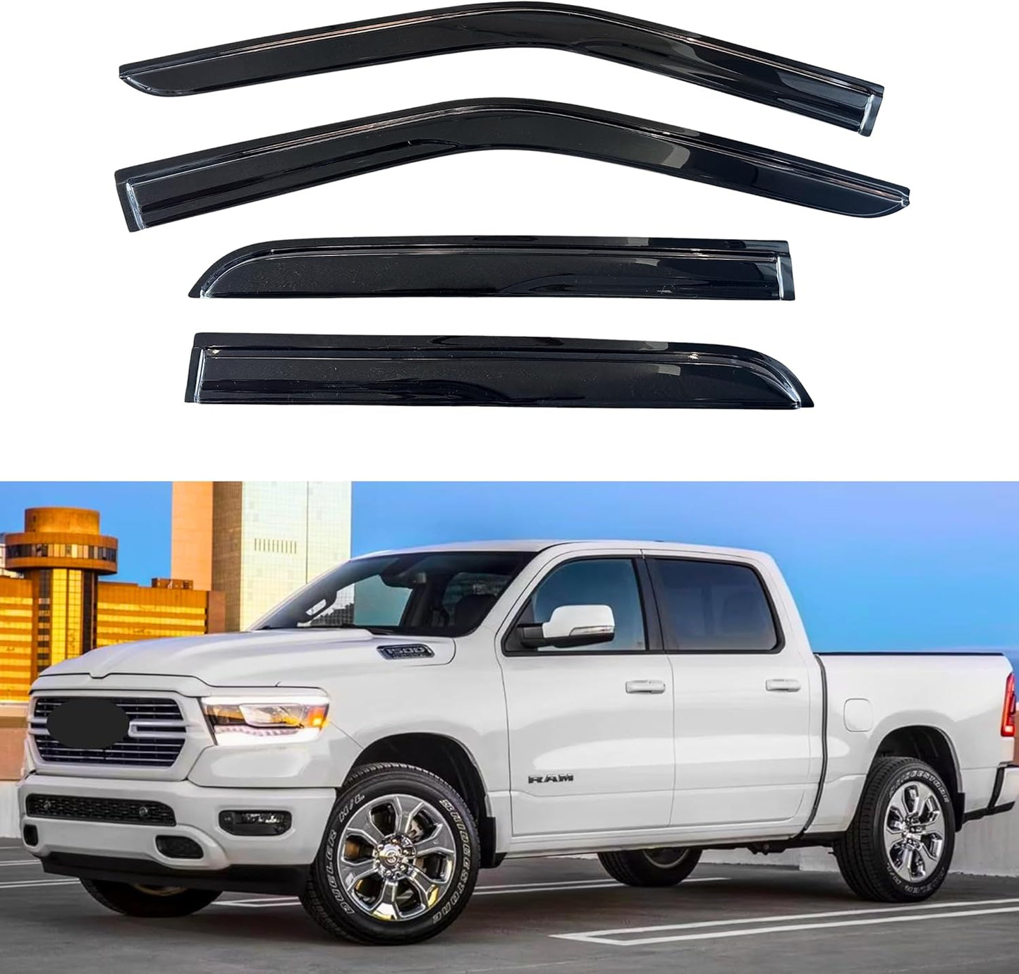 KPY Window Visor for Dodge RAM 1500 Crew Cab 2019-2025