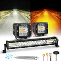 Auxbeam 22in Amber White LED Light Bar Combo - 6 Modes