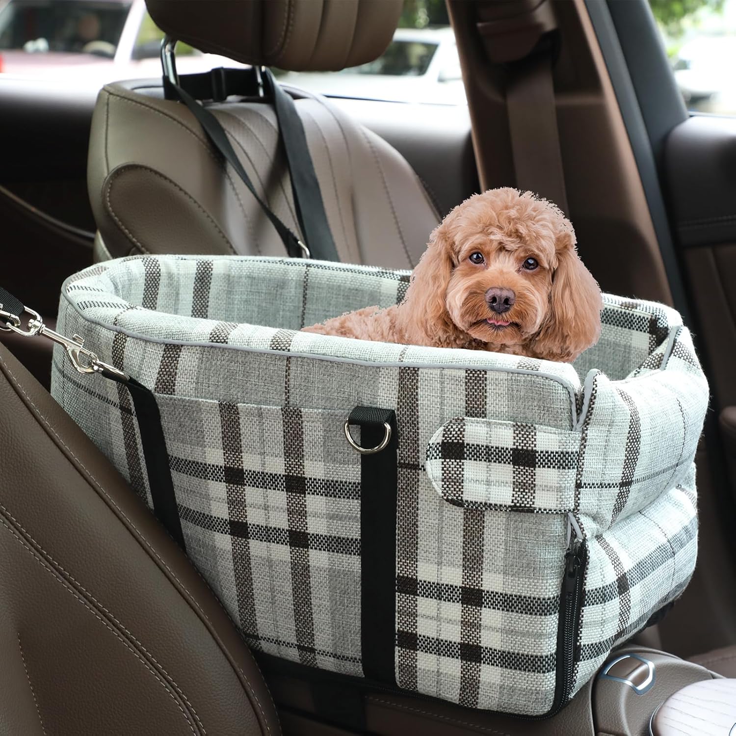 Portable Small Dog Car Seat with Soft Washable Cushion for Safety