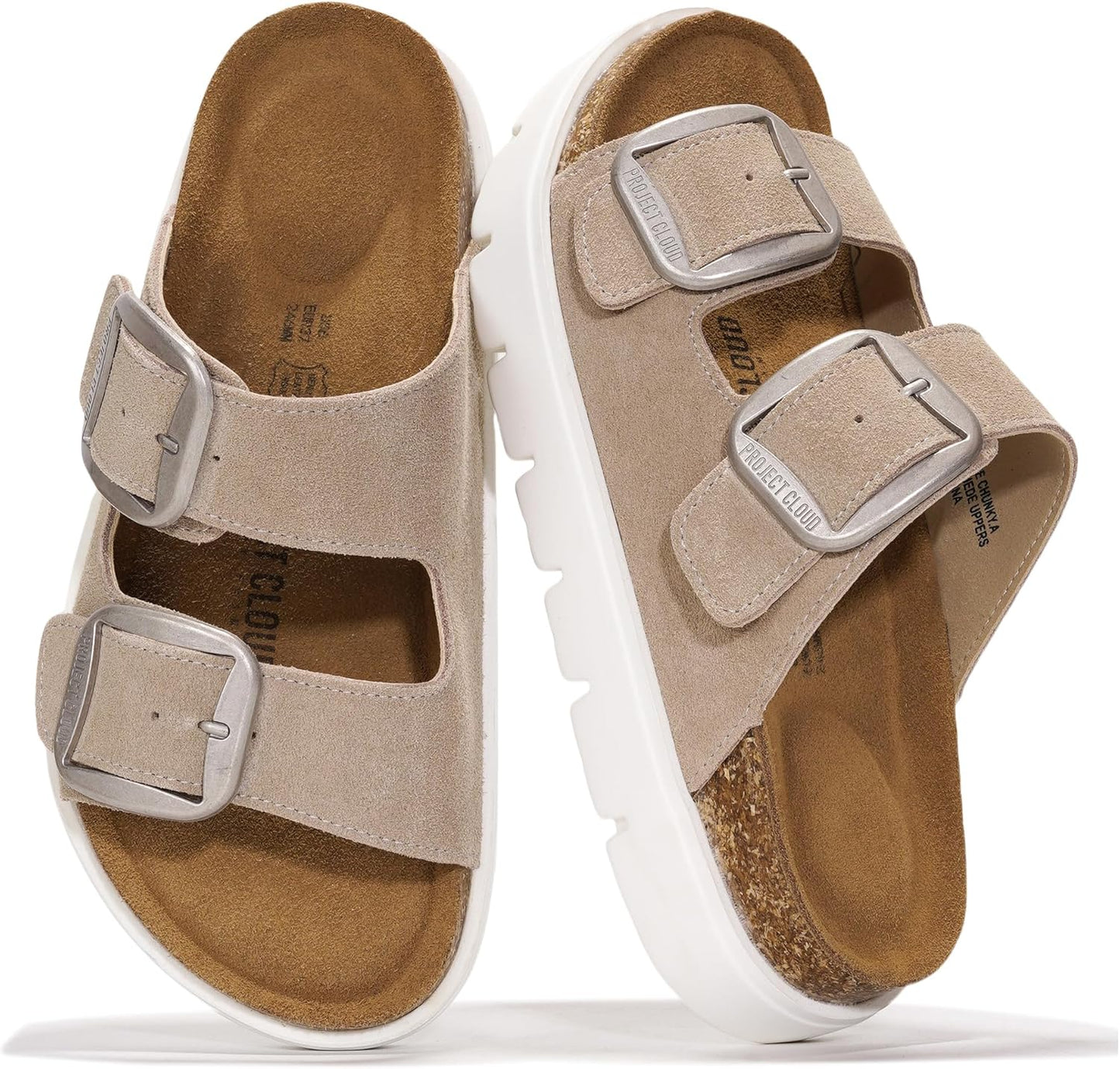Project Cloud Genuine Leather Platform Sandals for Women