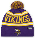 NFL Team Logo Stripe Pom Beanie Hat for Adults - Official