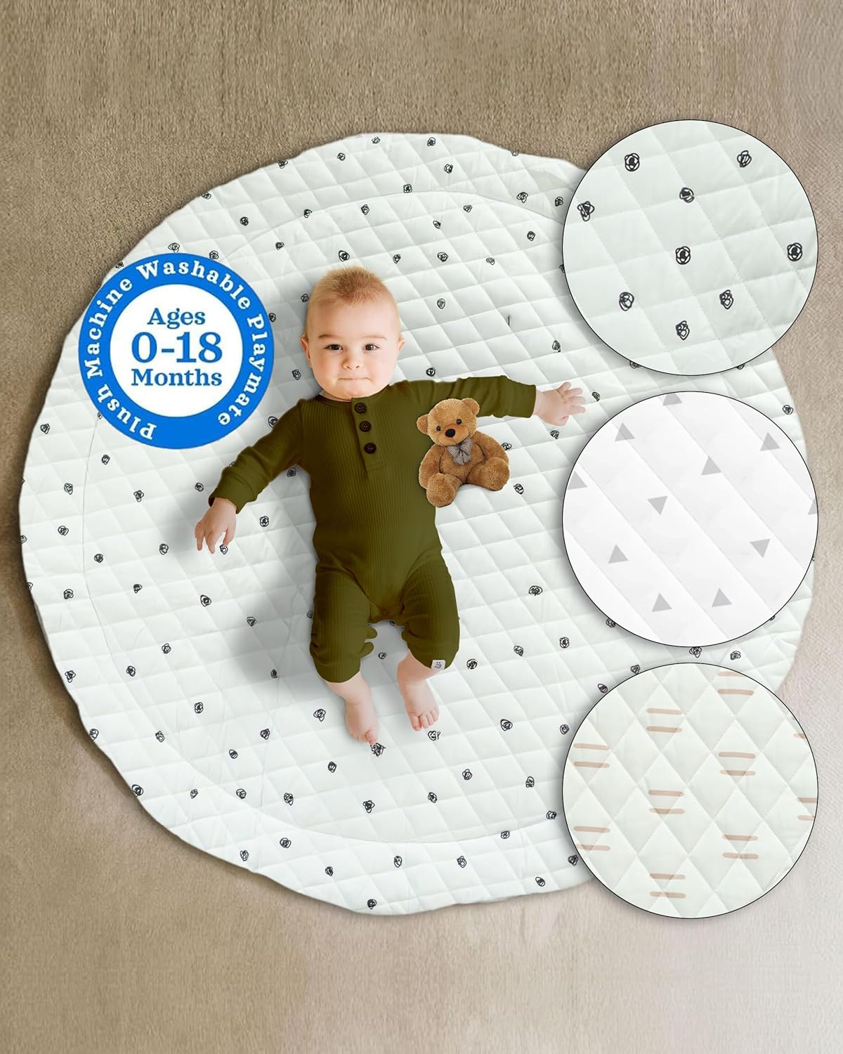 Padded Baby Play Mat for Crawling and Tummy Time Fun