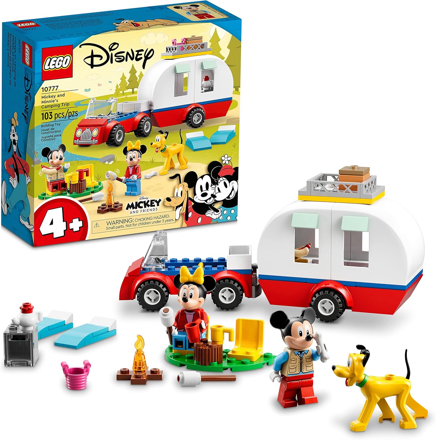 LEGO Disney Mickey Mouse Camping Trip Toy with Camper Van & Pluto
