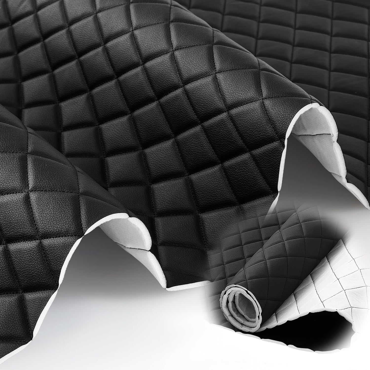 Diamond Quilted Vinyl Headliner Material for Upholstery Projects