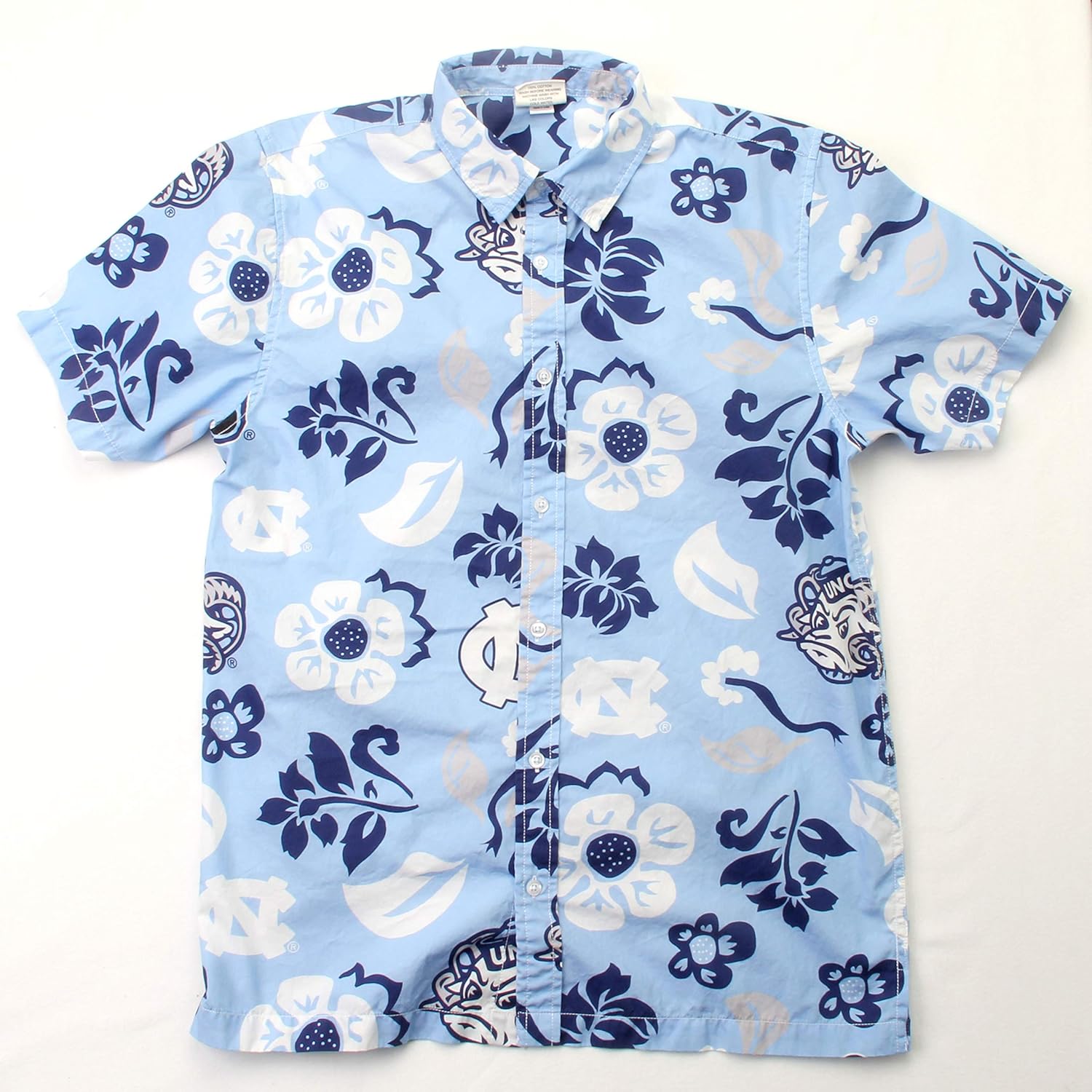 NCAA Mens Hawaiian Floral Button Down Shirt for Team Spirit