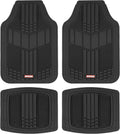 DualFlex Rubber Car Floor Mats 4-Piece Set - Trim-to-Fit Protection