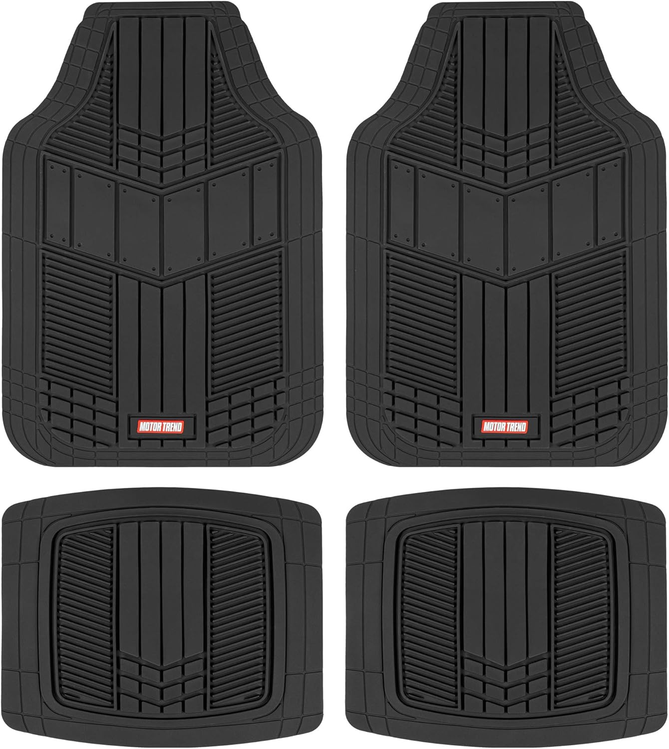 MOTOR TREND DualFlex Rubber Car Floor Mats - All Weather Protection