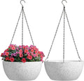 T4U 12 Inch Large Hanging Flower Planter with Drainage Holes