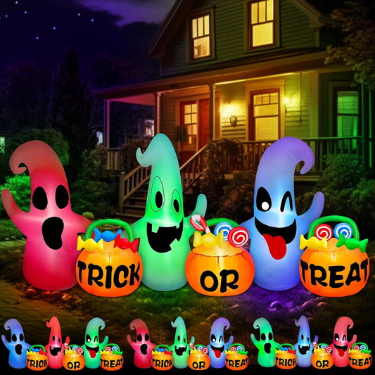 Halloween Inflatables with Color Changing Lights for Yard Decor