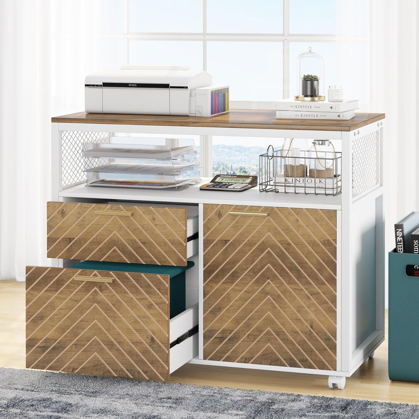 Tribesigns Modern File Cabinet with Drawers for Home Office