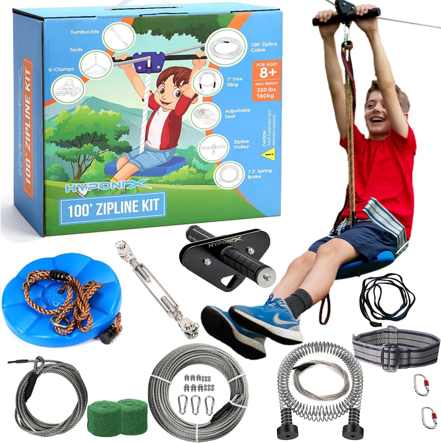 Zip Line Kit for Kids and Adults - Backyard Adventure Fun