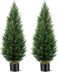Artificial Topiary Cedar Trees 5FT Tall 2 Set - Realistic Faux Pine