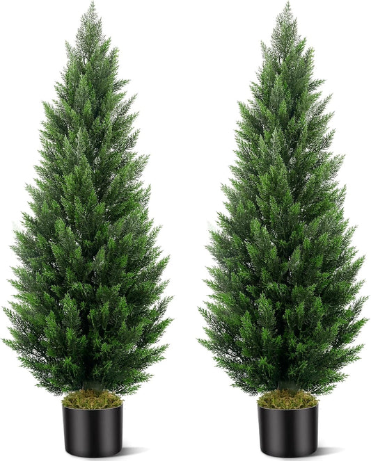 Artificial Topiary Cedar Trees 5FT Tall for Indoor Outdoor Use