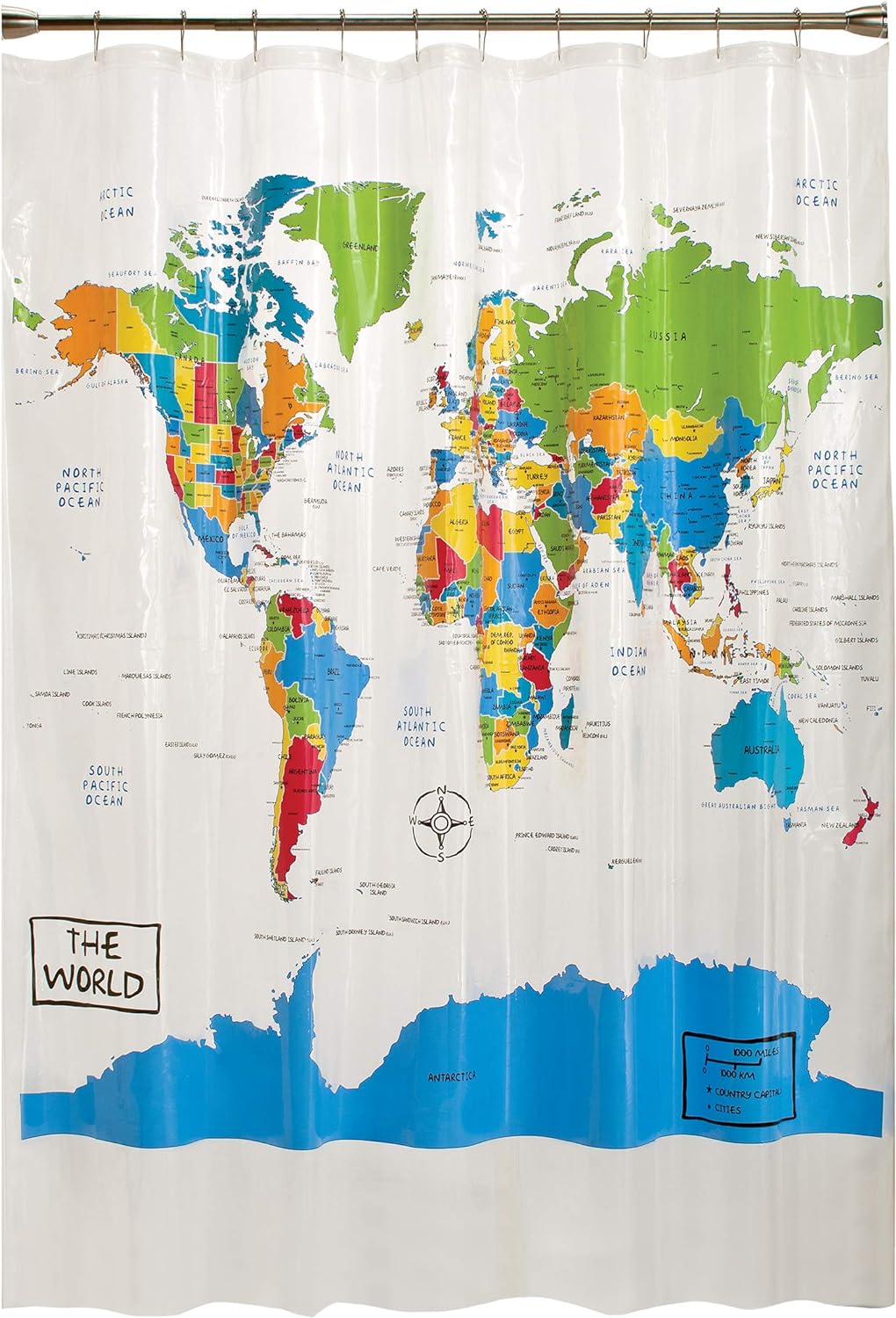 SKL Home The World Shower Curtain - Transform Your Bathroom!