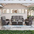 5 Piece Outdoor Patio Furniture Set - Wicker Conversation Set